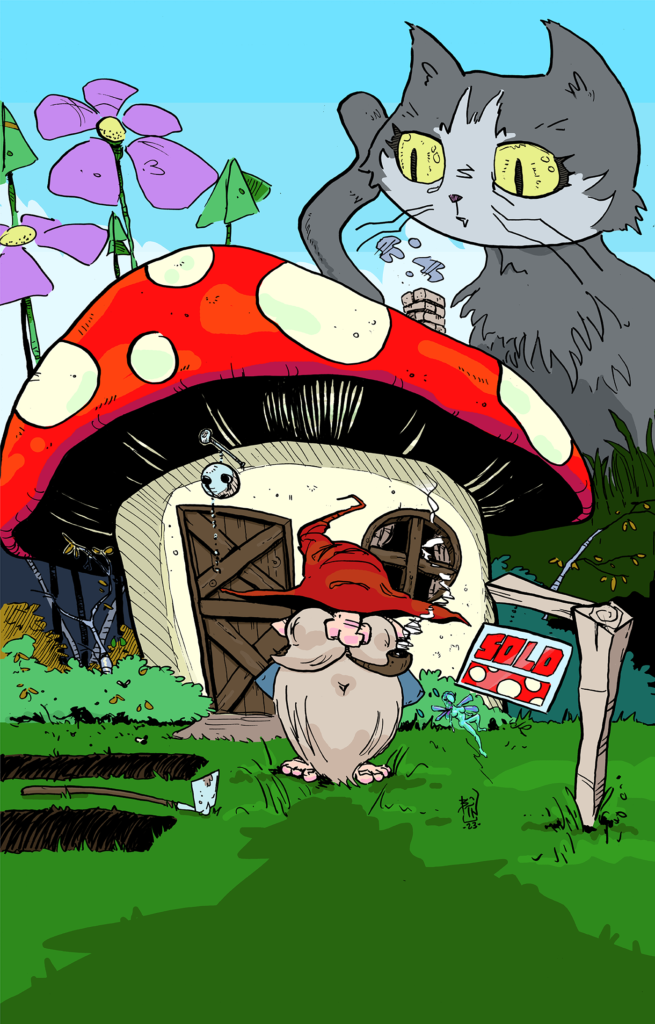 Gnome Illustration by Bret Norwood - Gnome Mushroom