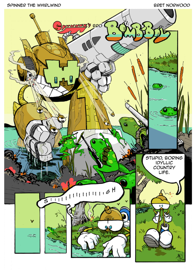 Bomb-Boy Comic Strip | Spinner the Whirlwind Comic by Bret Norwood