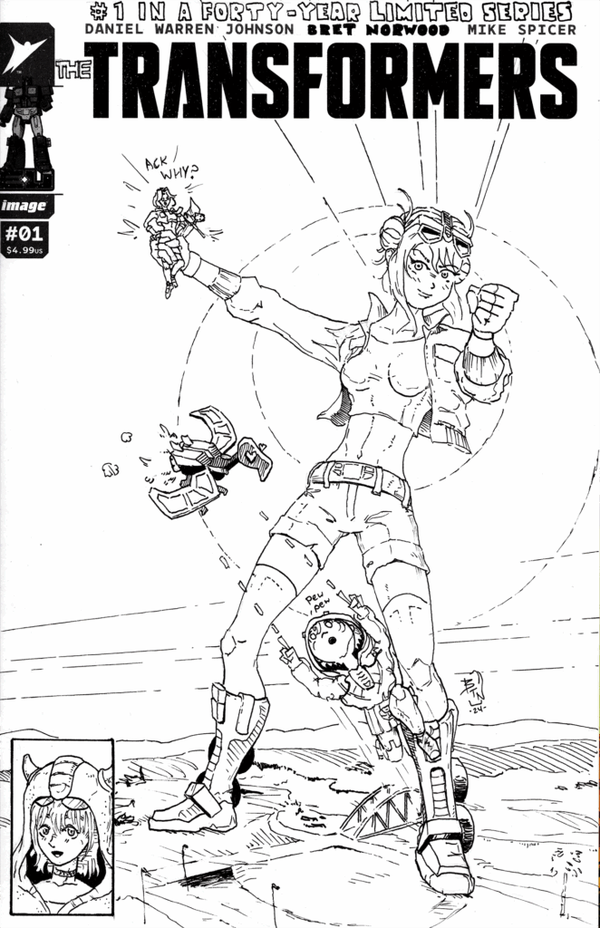 Skybound Transformers 1 Marvel / Kotobukiya Bishoujo Homage Sketch Cover by Bret Norwood