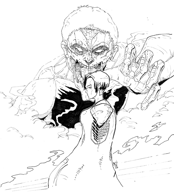 AoT Levi & Reiner / Armored Titan - Attack on Titan Art by Bret Norwood